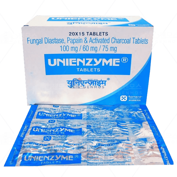 유니언자임 (Fungal Diastase 100mg + Papain 60mg + Activated Charcoal 75mg)