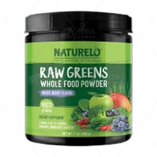 [[Naturelo]] 로우 그린스 홀 푸드 파우더 혼합 베리 맛, 480g