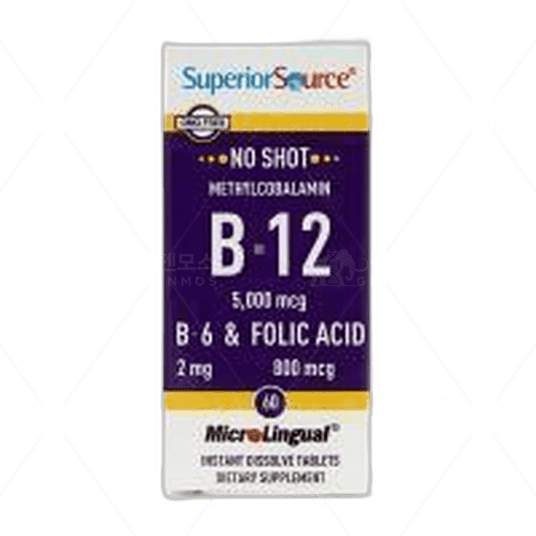 [[Superior Source]] 클리어런스 - 메틸코발라민 B-12 5000 mcg 위드 B6 & 엽산, 60 인스턴트 디졸브 타블렛