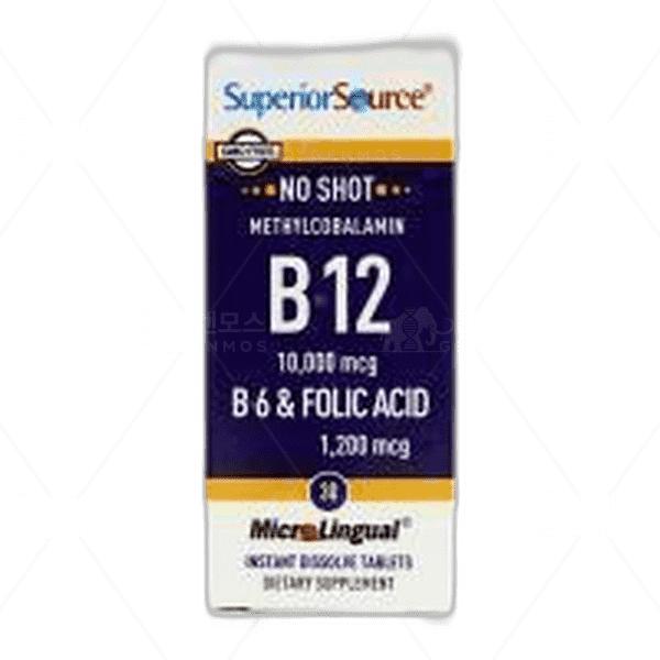 [[Superior Source]] 노 샷 메틸코발라민 B-12 10000 mcg 위드 B6 & 엽산, 30 인스턴트 디졸브 타블렛