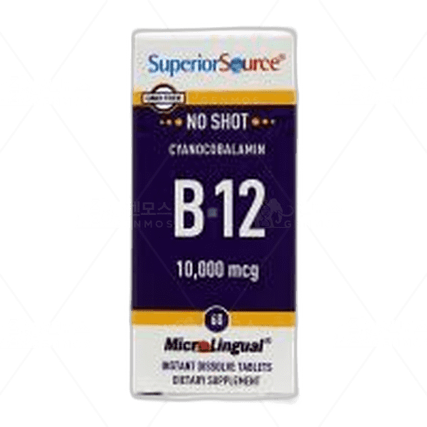 [[Superior Source]] 노 샷 시아노코발라민 B-12 10000 mcg, 60 인스턴트 디졸브 타블렛