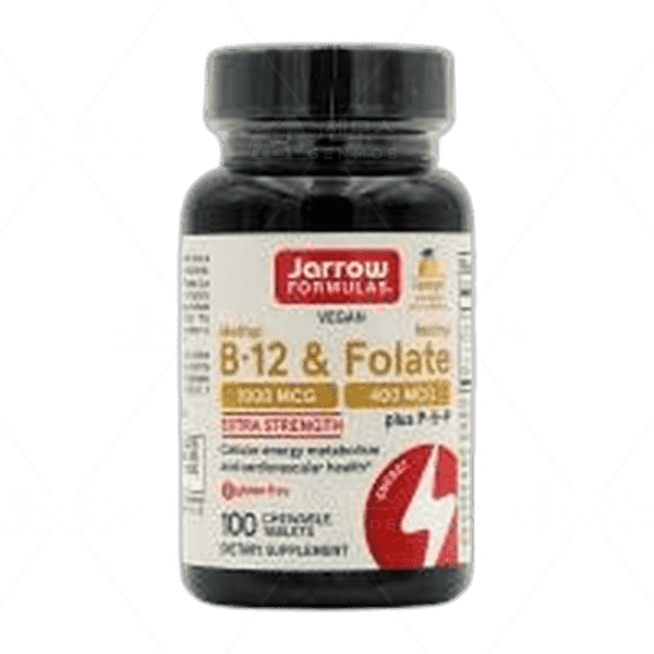 [[Jarrow Formulas]] 비건 메틸 B-12 & 메틸 폴레이트 플러스 P-5-P 레몬, 100 츄어블 타블렛