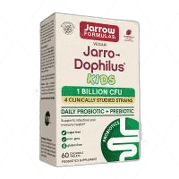 [[Jarrow Formulas]] 비건 자로우 도피러스 키즈 유산균 10억 CFU 라즈베리 맛, 60 츄어블 타블렛