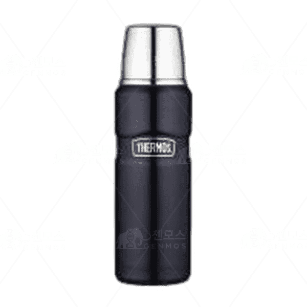 [[Thermos]] 스테인레스 킹 베큠 단열 더블 월 음료 보틀 미드나이트 블루, 470 ml